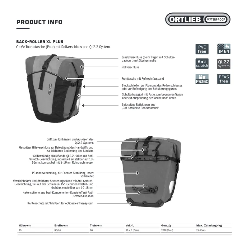 Back Roller XL Plus Fahrradtasche schwarz