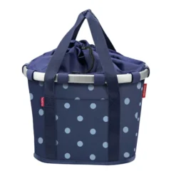 Bikebasket Fahrradkorb vorne für KLICKfix Lenkeradapter (mixed dots blue)