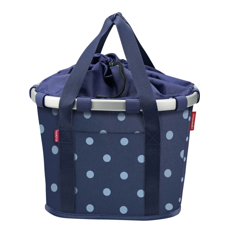 Bikebasket Fahrradkorb vorne für KLICKfix Lenkeradapter (mixed dots blue)