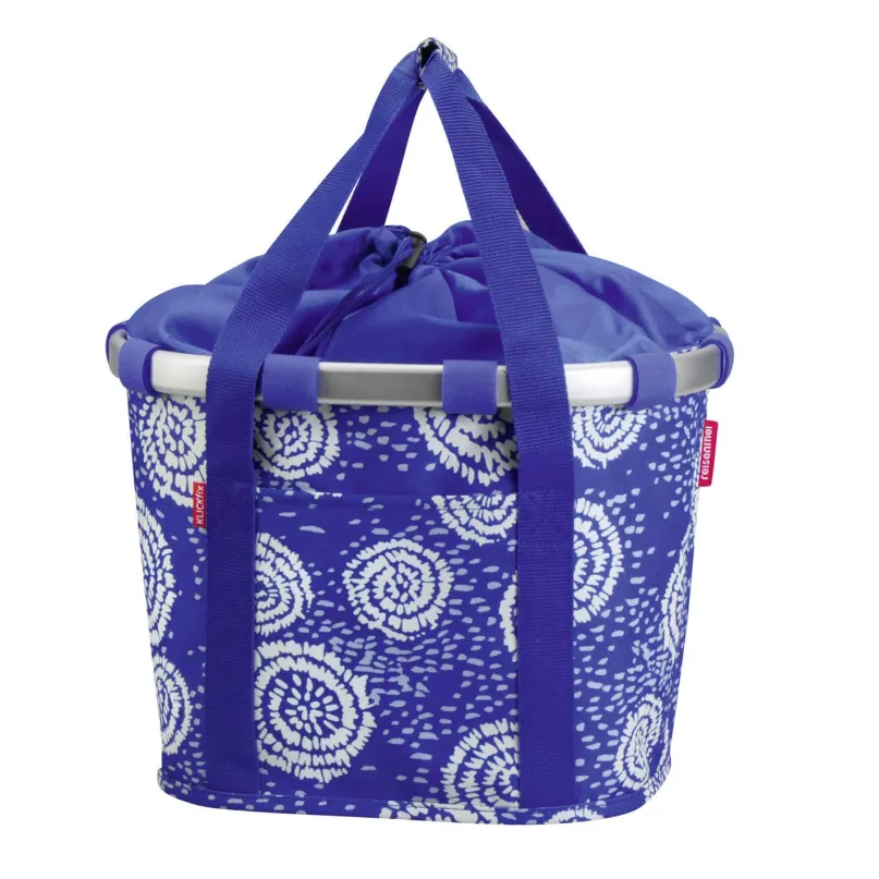 Bikebasket Fahrradkorb vorne für KLICKfix Lenkeradapter (batik strong blue)