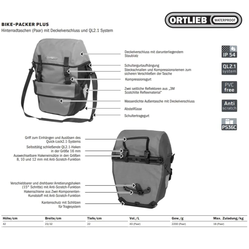 Bike-Packer Plus Fahrrad-Packtaschen (Paar)