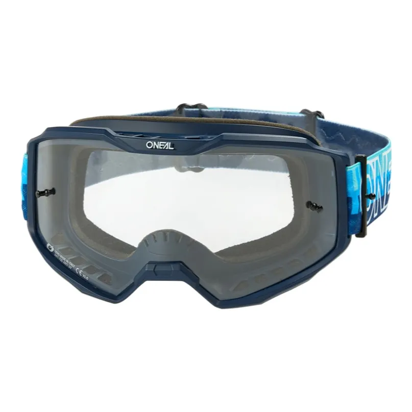 B-10 Striped Goggle blau