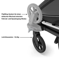 Chariot Cross 2 single Fahrradanhänger Kinder grau