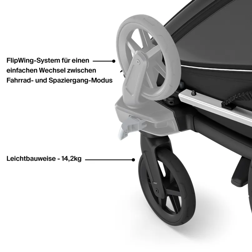 Chariot Cross 2 single Fahrradanhänger Kinder braun