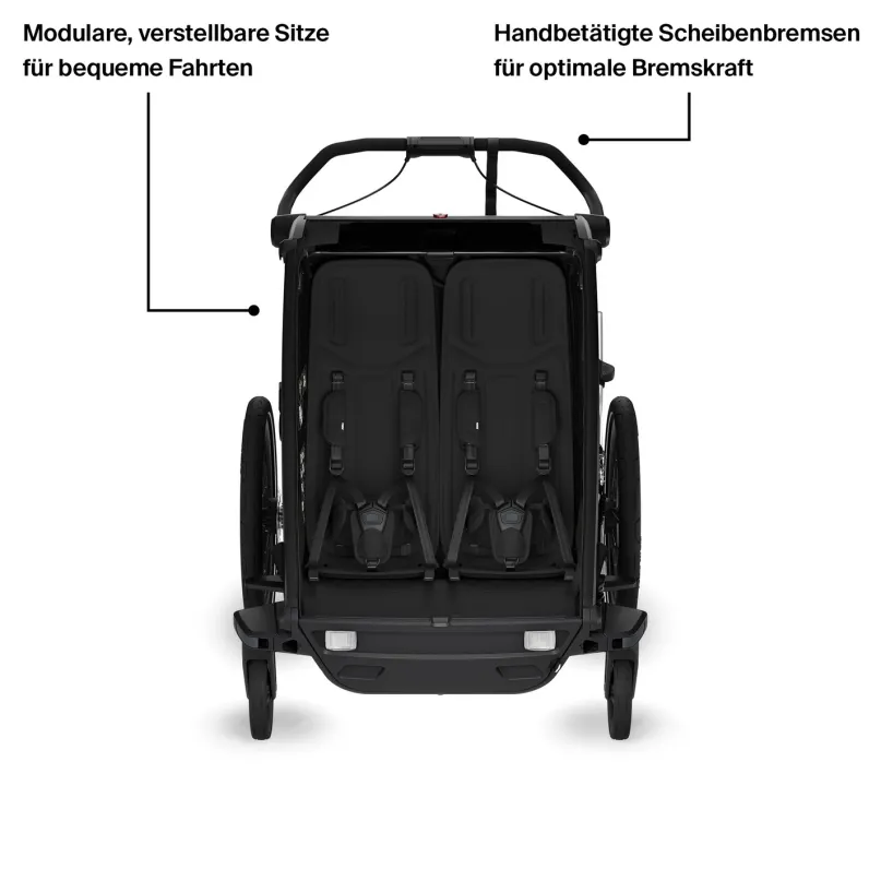 Chariot Sport 2 Double Fahrradanhänger Kinder schwarz