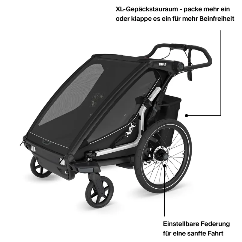 Chariot Sport 2 Double Fahrradanhänger Kinder schwarz