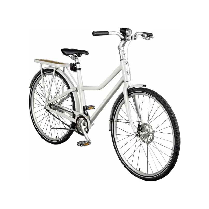 City Bike mit Hinterradgepäckträger Trapez 26" weiß