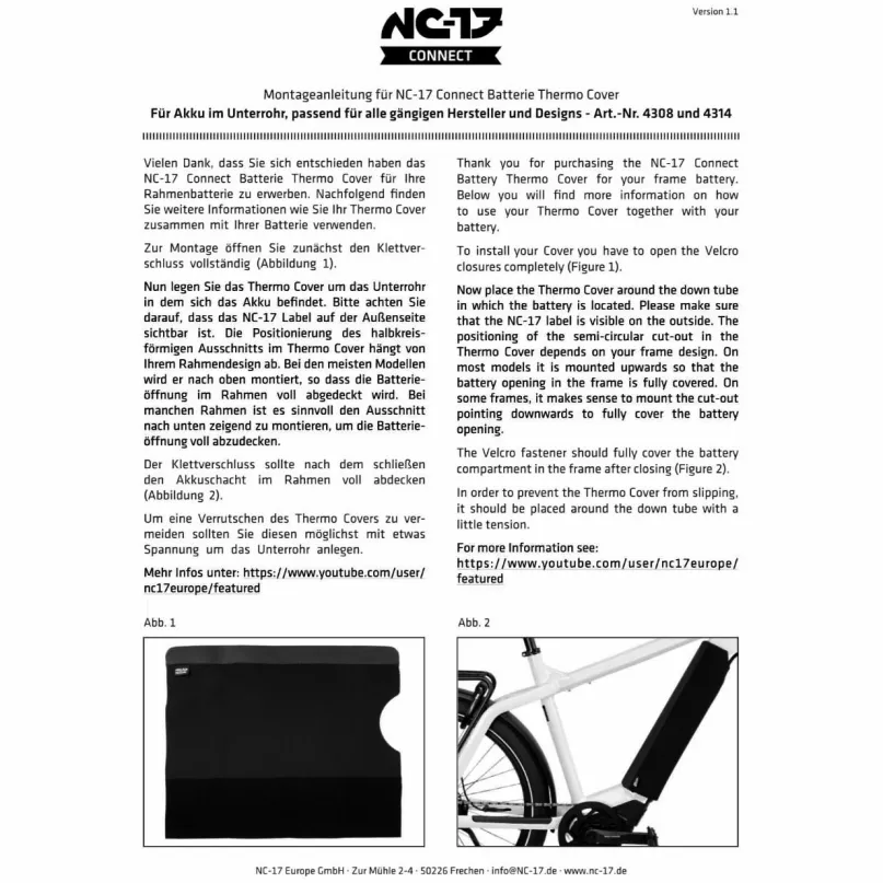 Connect Batterie-Thermo-Cover Air Breathe für E-Bike-Akku