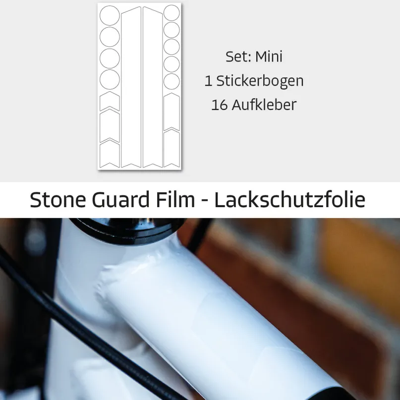 Fahrrad-Schutzaufkleber Set Mini transparent