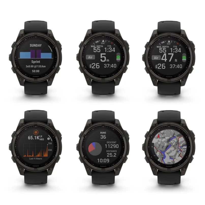 Fenix 8 Solar Smartwatch GPS graphit-titan-carbongrau
