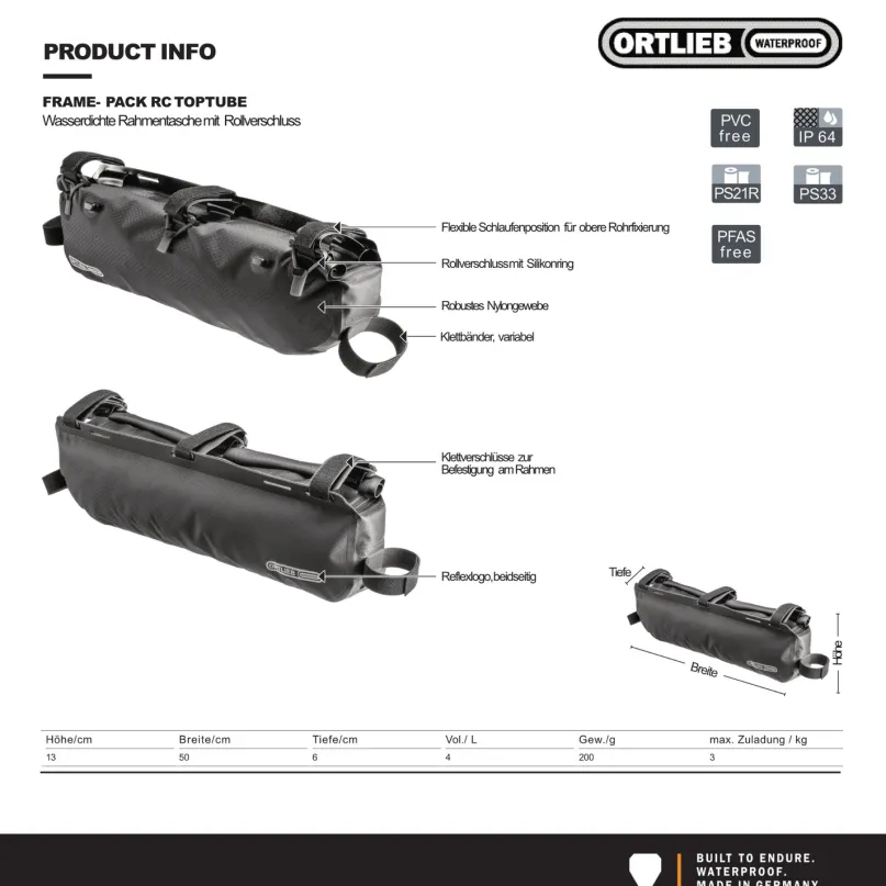 Frame-Pack RC Toptube 4 l Rahmentasche braun