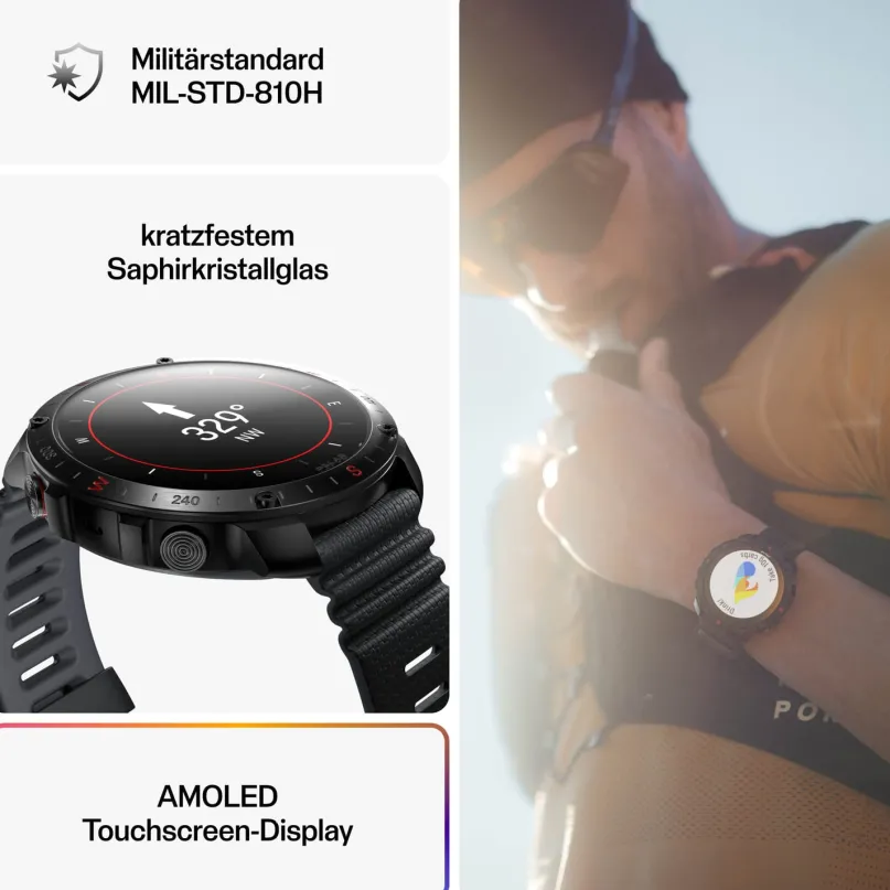 Grit X2 Pro Outdoor Multisport Smartwatch schwarz