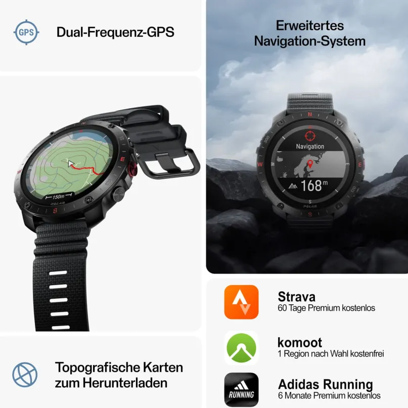 Grit X2 Pro Outdoor Multisport Smartwatch schwarz