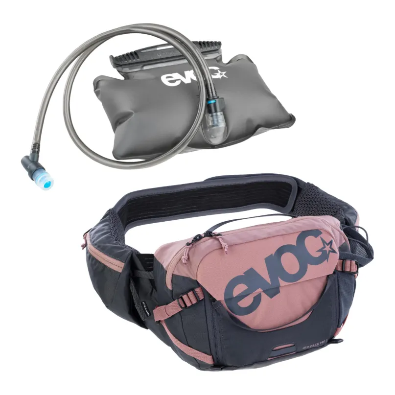 Hip Pack Pro 3 Gürteltasche Fahrrad grau/pink inkl. 1,5 l Trinkblase