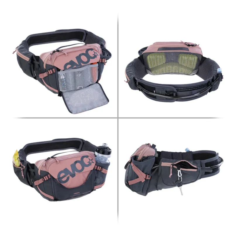 Hip Pack Pro 3 Gürteltasche Fahrrad grau/pink inkl. 1,5 l Trinkblase