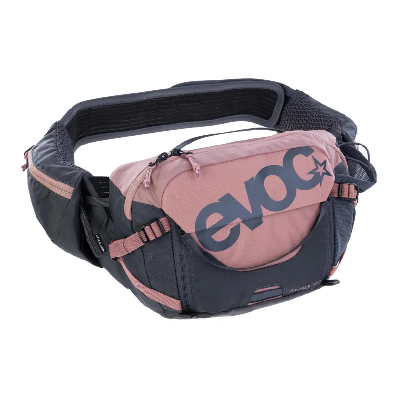 Hip Pack Pro 3 Gürteltasche Fahrrad grau/pink inkl. 1,5 l Trinkblase