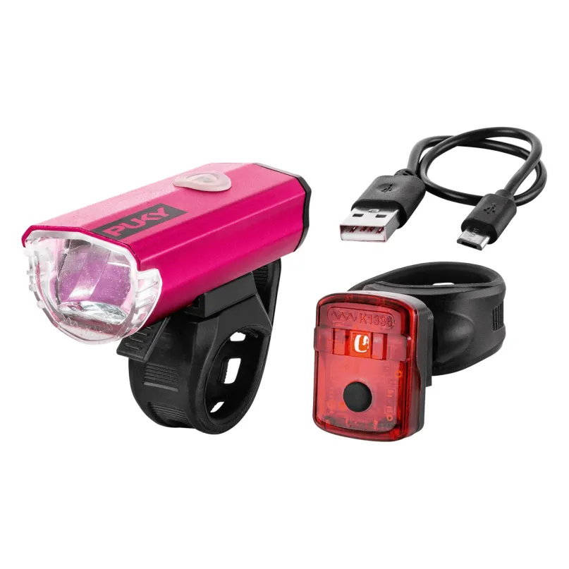 Lumi Fahrradlicht Kinder Set pink