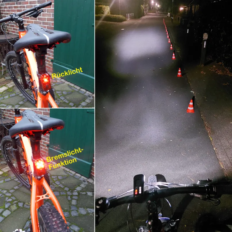 Lynx F60 & R Brake Akku Fahrradbeleuchtung Set mit Bremslicht