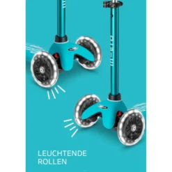 MiniDeluxe LED Kinderroller türkis