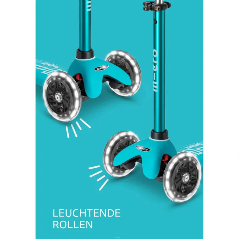 MiniDeluxe LED Kinderroller türkis