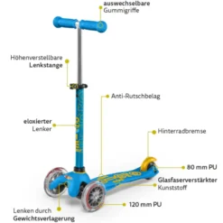 mini micro deluxe Roller Kinder blau