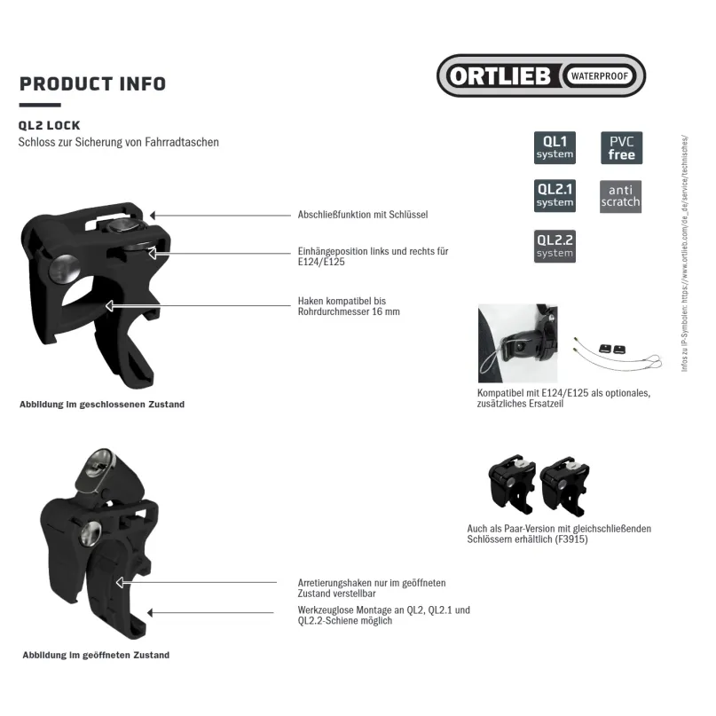 QL2-Lock Schloss für Fahrradtaschen
