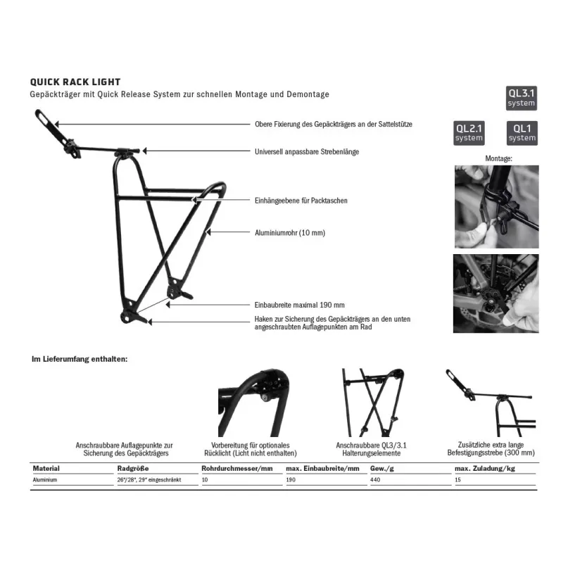 Quick Rack Light 26 - 28" Gepäckträger