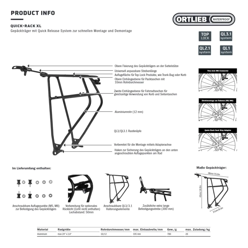 Quick-Rack XL Gepäckträger