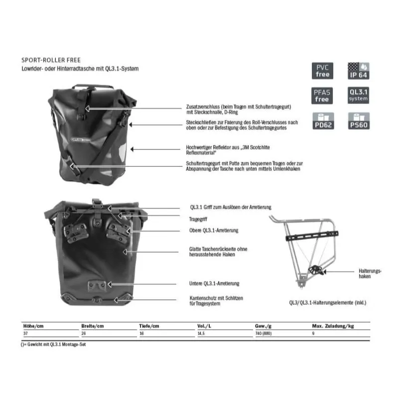 Sport-Roller Free Fahrradtasche