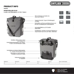 Sport-Roller Plus Fahrradtasche schwarz