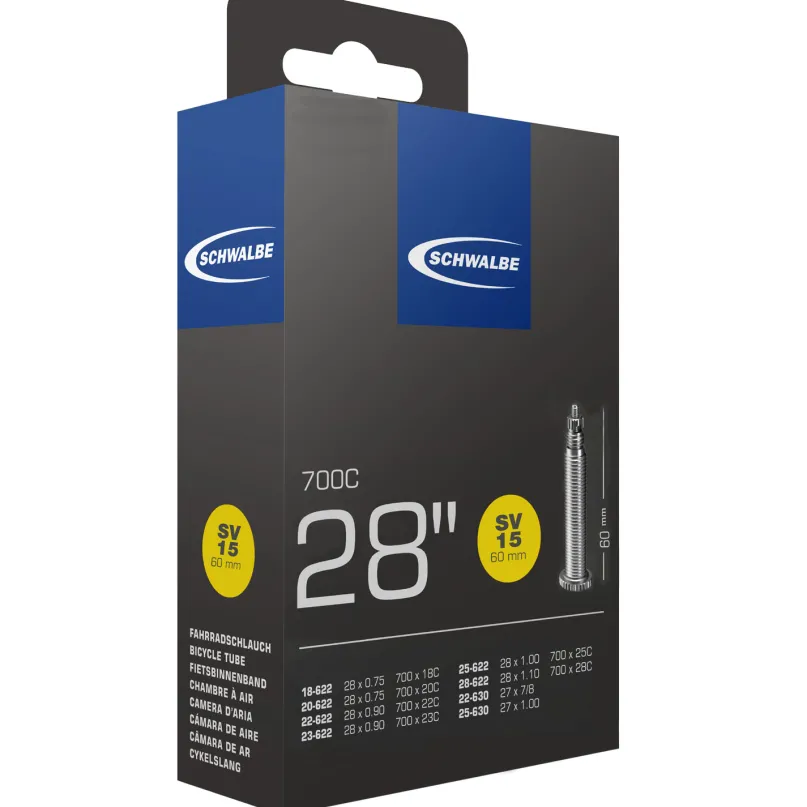 SV 15 Ventil 60 mm Fahrradschlauch (28") 5er-Set