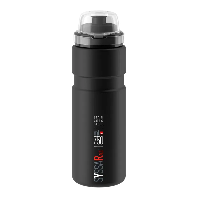 Syssa 750 ml Edelstahl Fahrrad Trinkflasche schwarz