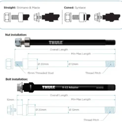 Thru Axle Shimano/Fatbike (M12 x 1.5) Achsadapter m. Mutter