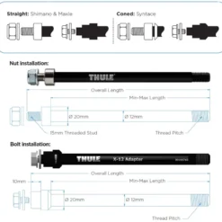 Thru Axle Syntace/Fatbike (M12 x 1.0) Achsadapter m. Mutter