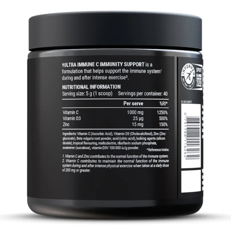 Ultra Immune C Vitamin C Pulver Dose (200 g) + Shaker (500 ml)