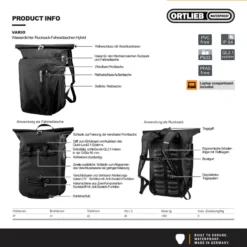 Vario Fahrrad-Packtasche/Rucksack schwarz