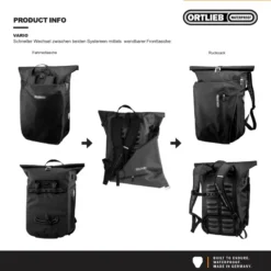 Vario Fahrrad-Packtasche/Rucksack blau