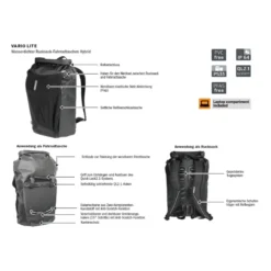 Vario Lite Rucksack/Fahrradtasche blau