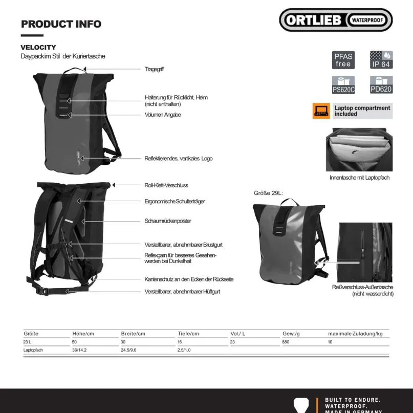 Velocity Design Rider Resilience 23 L Fahrradrucksack