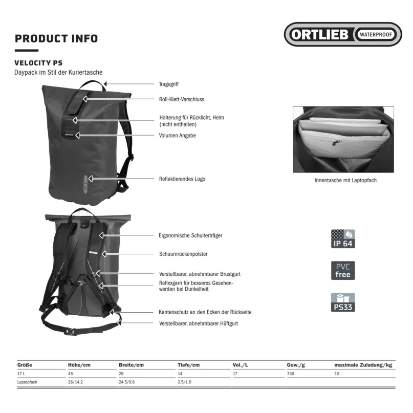 Velocity PS 17 L Fahrradrucksack rot